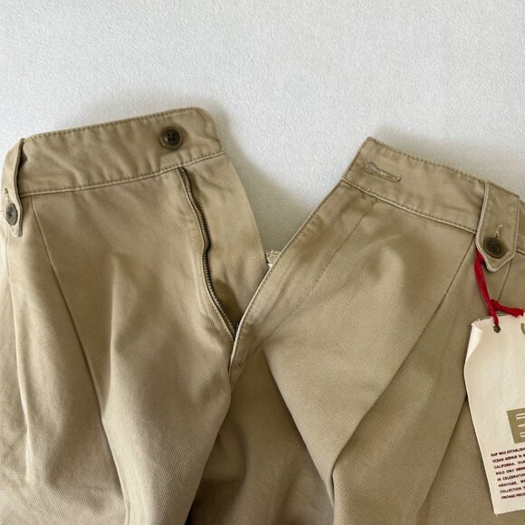 Gap Womens Pleated Iconic Wide Leg Khaki Cropped Pant Size 10P NWT Preppy Safari - Picture 9 of 14